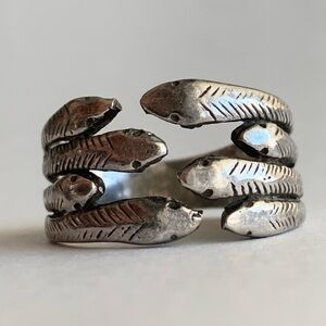 New vintage 8 SNAKES silver 925 cocktail ring
